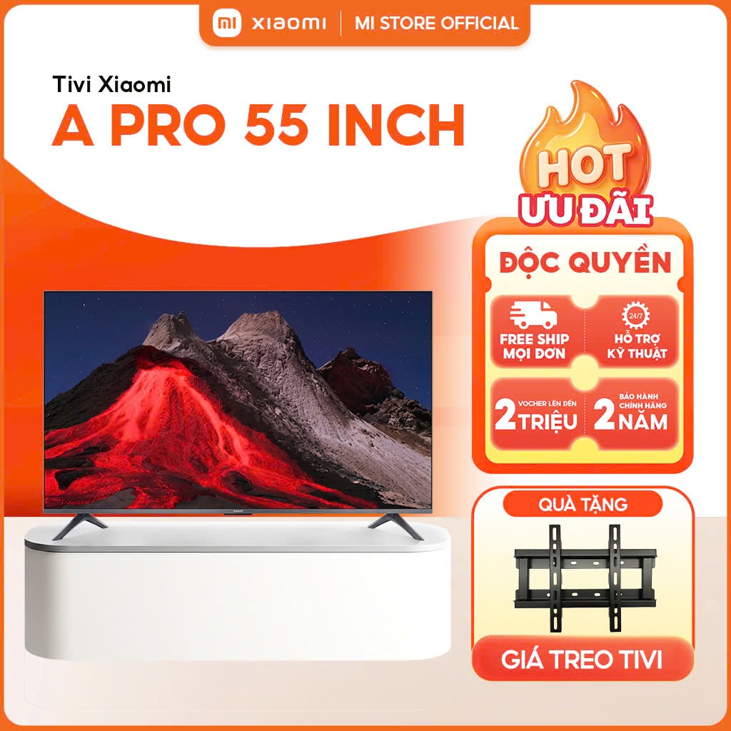 A Pro 55 Inch 2026 Tivi Xiaomi Bản Quốc Tế | QLED 4K, HDR10, Dolby Audio, Viền Mỏng, 2GB/8GB