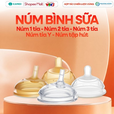 [Mới] Núm Bình Sữa Kamidi Gen 2 Siêu Mềm Mô Phỏng Ti Mẹ