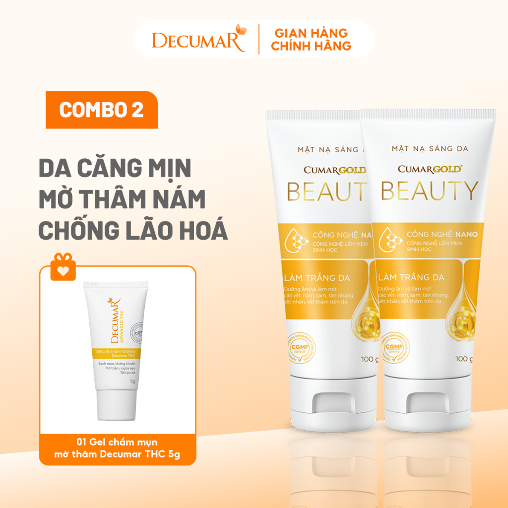 [VHL x Decumar] Combo 02 mặt nạ sáng da Cumar Gold Beauty 100g Tặng 01 Mặt nạ sáng da Cumar Gold Bea