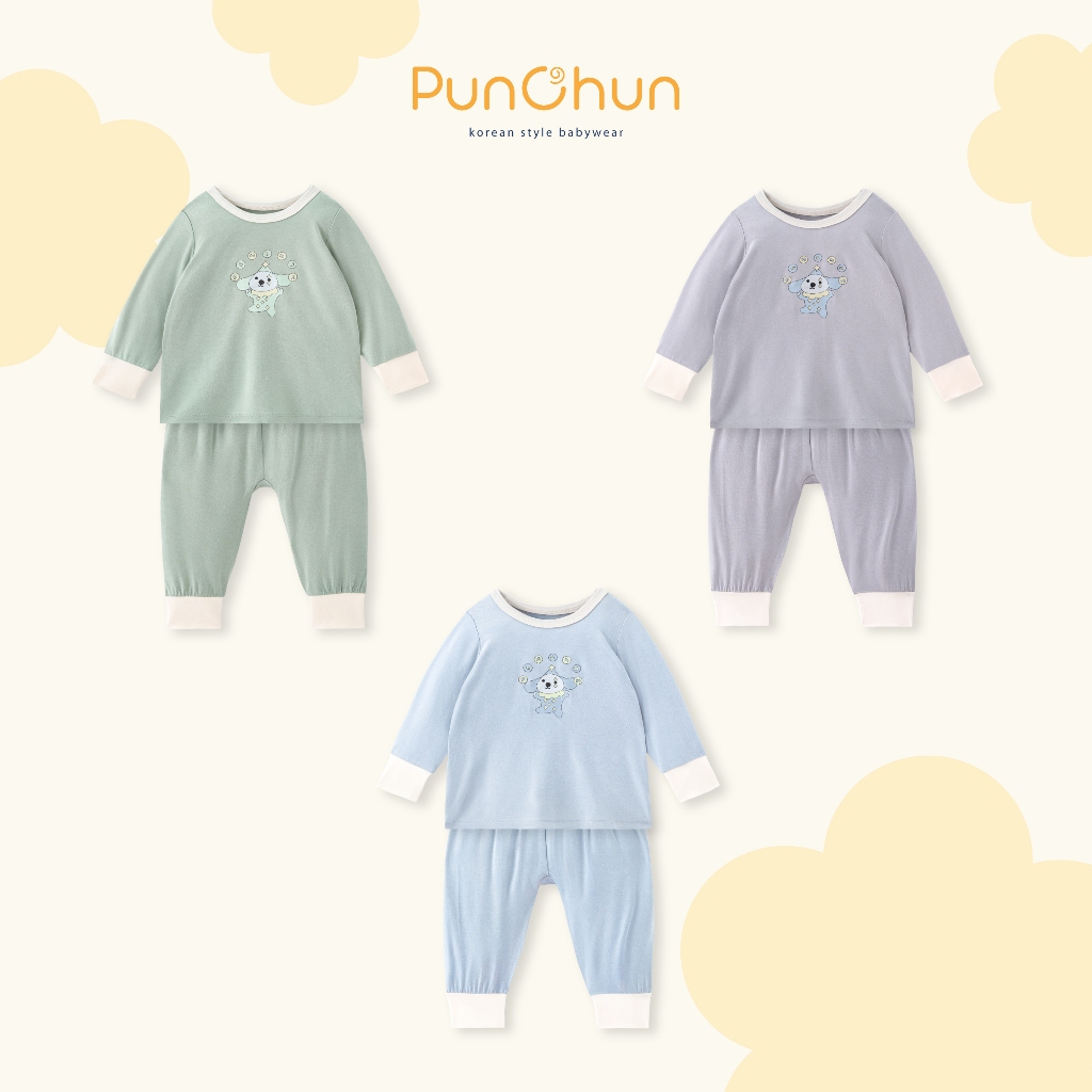 [PUNCHUN 6M-5Y] Bộ quần áo dài cổ tròn Punchun Magic cho bé trai