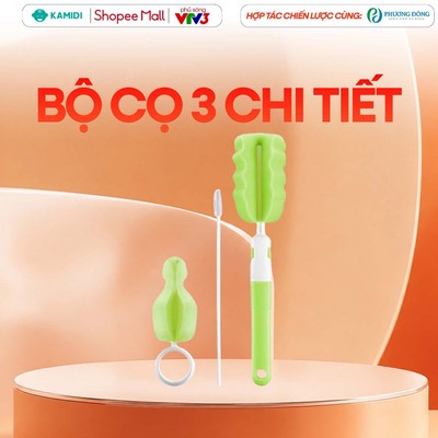 Cọ Bình Sữa Kamidi 3 Chi Tiết Vệ Sinh Bình Sữa Màu Ngẫu Nhiên