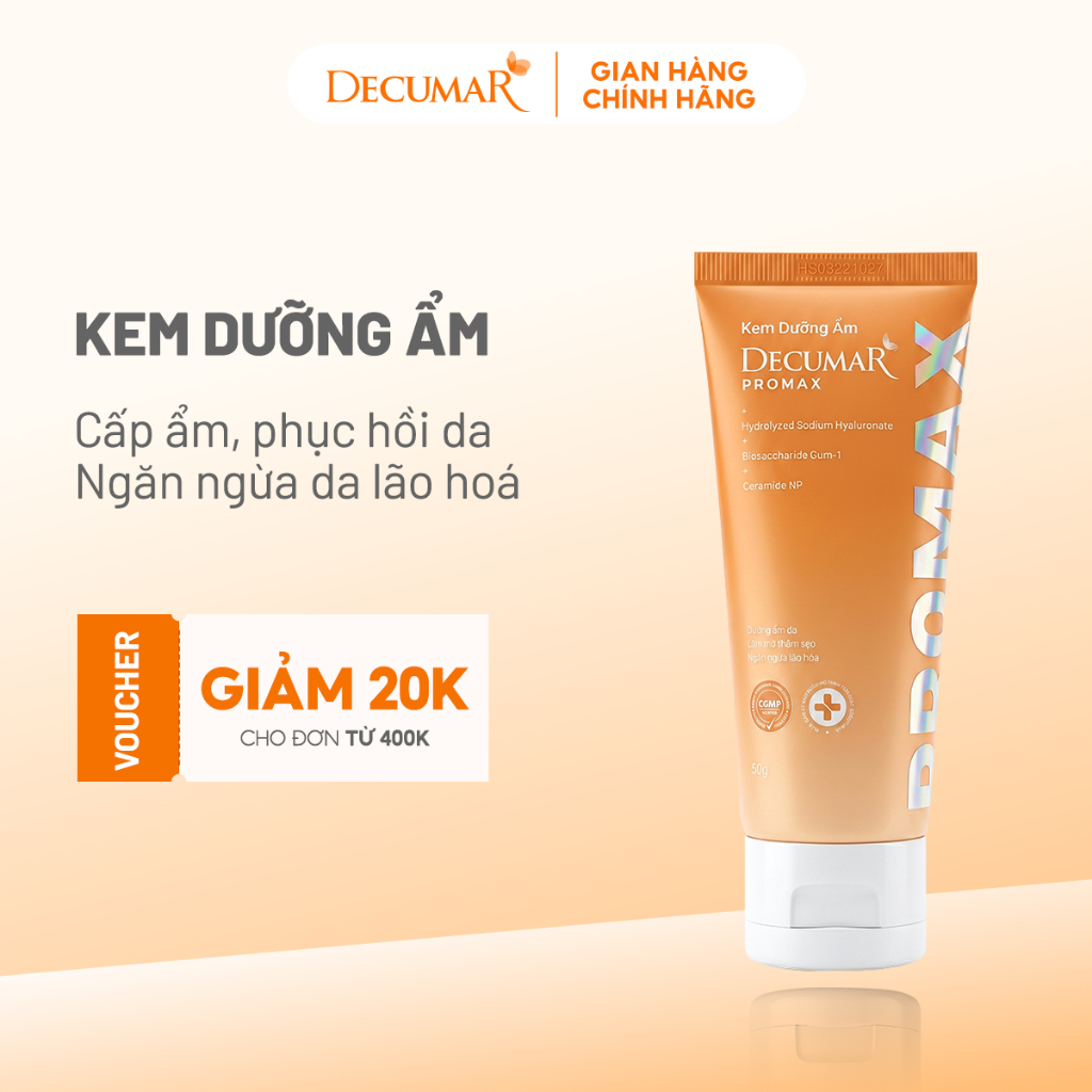 [VHL x Decumar] Kem dưỡng ẩm Decumar ProMax 50g Tặng Gel rửa mặt Decumar ProMax 50g