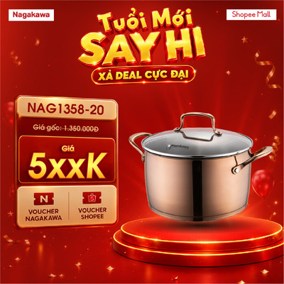 [Võ Hà Linh x Nagakawa] Nồi inox 304 đa đáy NAG1358-20