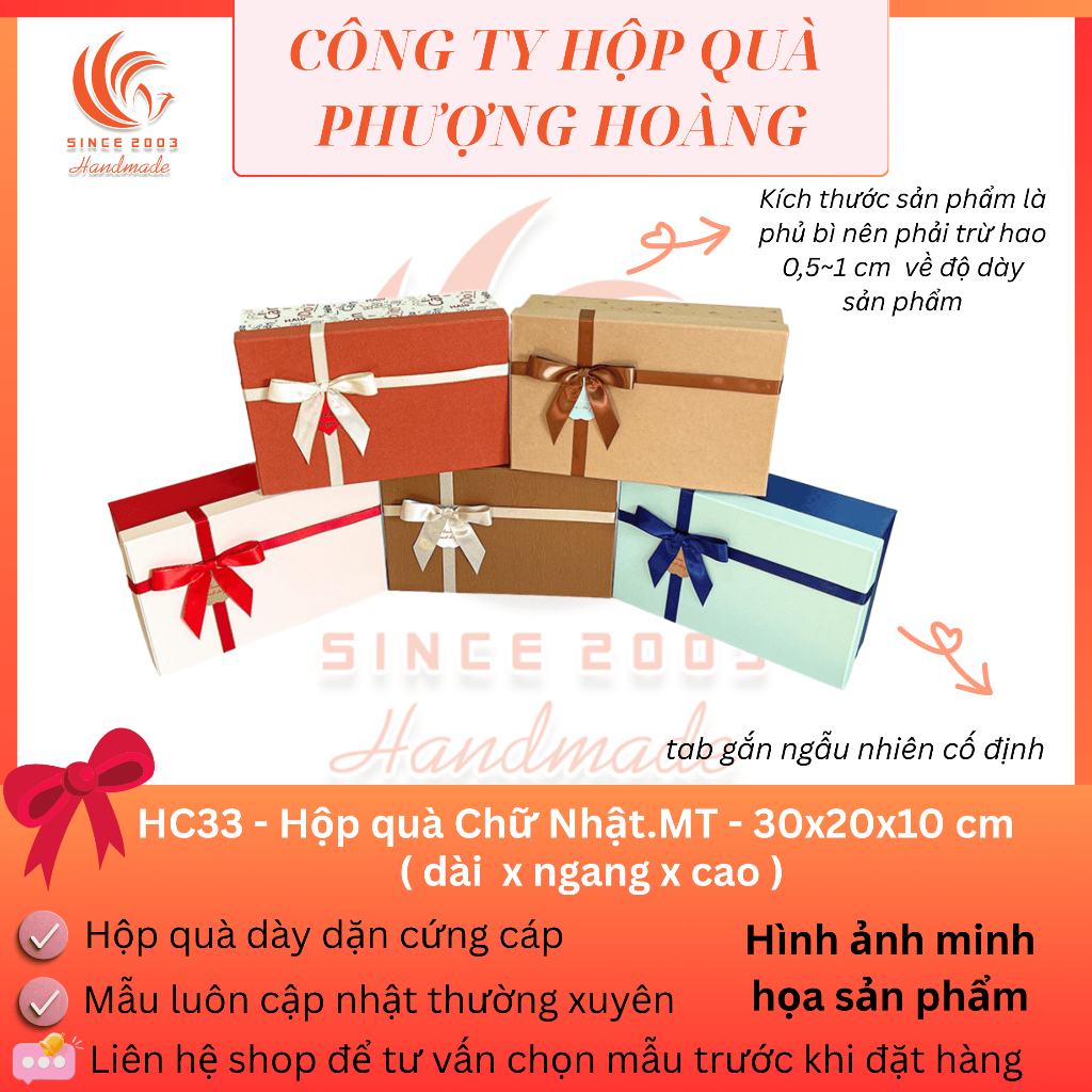 HC33 - Hộp quà Chữ Nhật.MT - 30x20x10cm - Phượng Hoàng