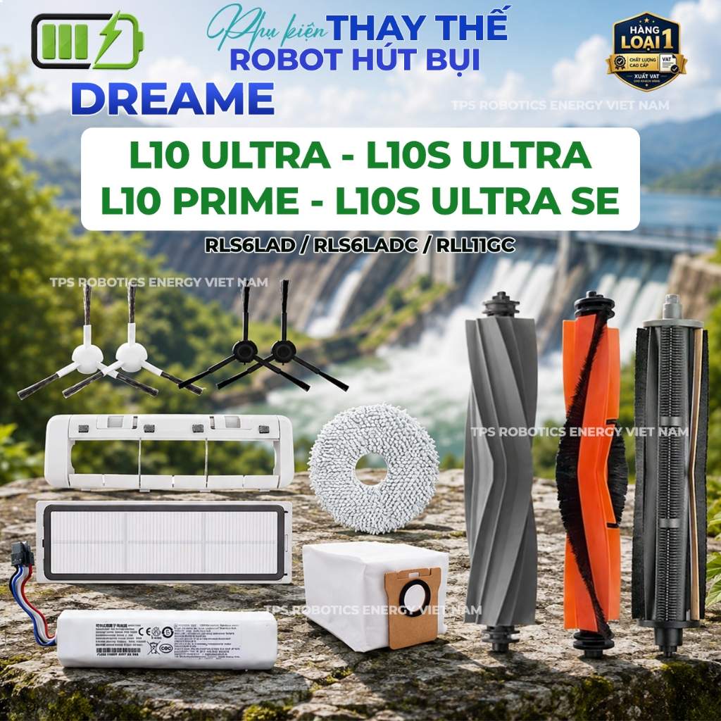 PHỤ KIỆN ROBOT HÚT BỤI DREAME L10 ULTRA/L10S ULTRA/L10 PRIME/L10S ULTRA SE - CHỔI, KHĂN LAU, TẤM LỌC