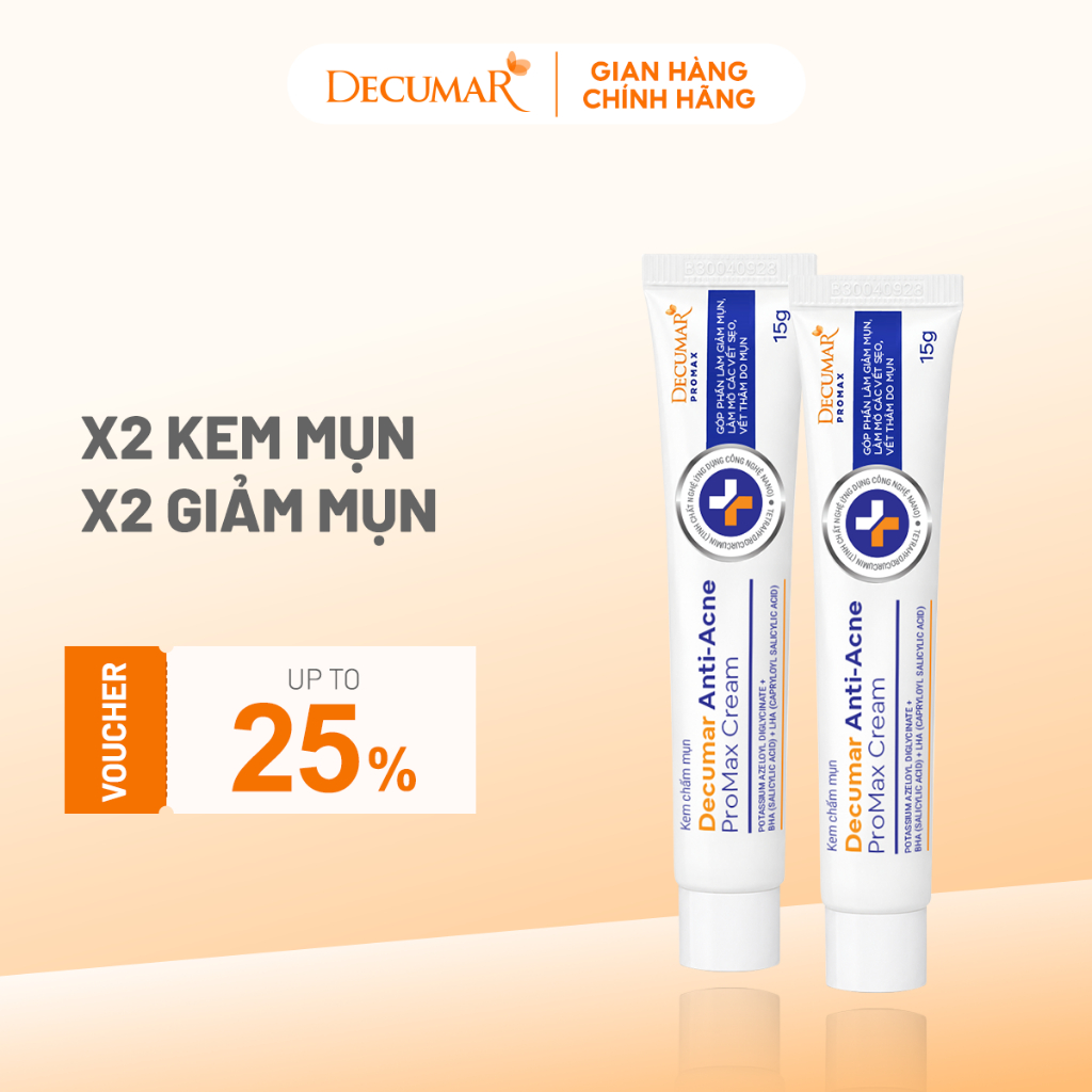 Combo 2 Kem Chấm Giảm Mụn Giảm Sưng Viêm, Mờ Thâm Sẹo Thế Hệ Mới Decumar ProMax 15g - DPM2K