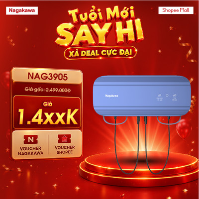 Máy khử khuẩn thực phẩm Nagakawa treo tường NAG3905, tích hợp 2 chế độ cài đặt sẵn, điện phân Hydroxyl, bảo hành 1 năm