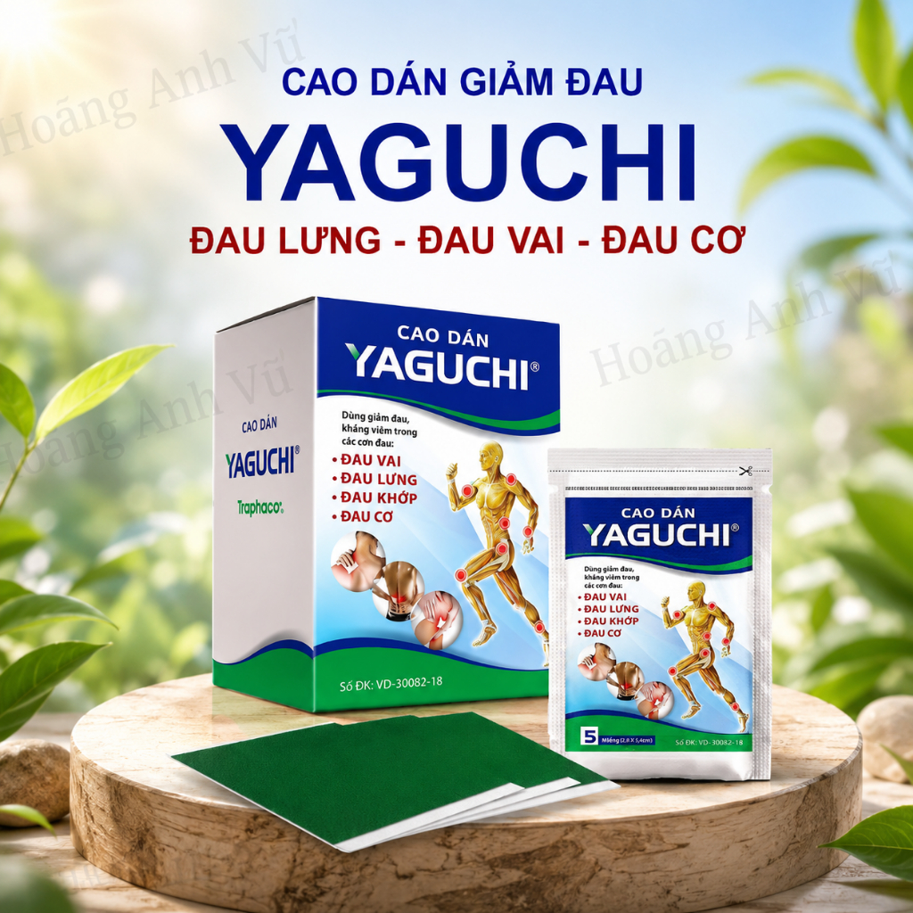 (100 MIẾNG) YAGUCHI - CAO DÁN NÓNG GIẢM ĐAU LƯNG, ĐAU VAI, ĐAU CƠ
