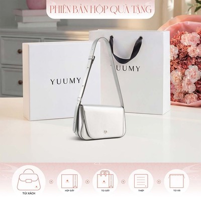 Bộ hộp quà YUUMY (Túi đeo chéo nữ YUUMY YN319 + Hộp quà YHQ3T + Túi giấy YTG3T + Túi rút BVR3838 + Thiệp cảm ơn YBT1)
