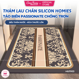Thảm Lau Chân CongTrang Bedding HOMIES Chất Liệu Cao Su, Thảm Trang Trí Sàn Hiện Đại, Sang Trọng - HG Nâu