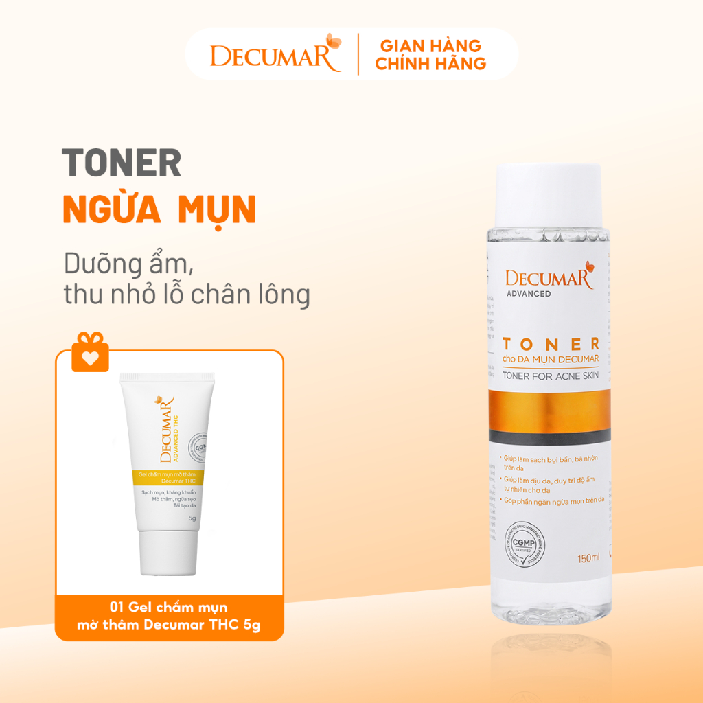 [VHL x Decumar] Toner cho da mụn Decumar Advanced 150ml Tặng 01 Gel rửa mặt Decumar ProMax 50g