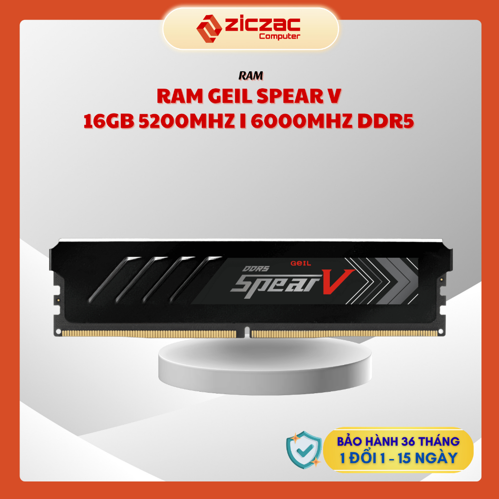 Ram Geil Spear V 16GB bus 5200 - 6000Mhz DDR5 tản thép I Gemini 16GB bus 6000Mhz DDR5 có led - BH 36