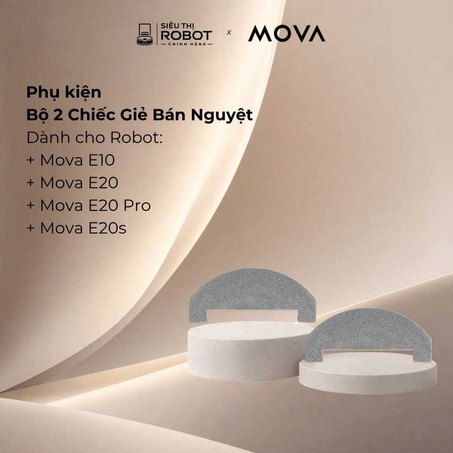 Bộ 2 Giẻ Lau Bán Nguyệt Thay Thế Cho Robot Mova E10, E20, E20S