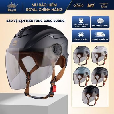 Mũ Bảo Hiểm Nửa Đầu Royal M298K Có Kính Dài - Size L và XL - Nam Nữ Đi Xe Máy - BH 12T Chính Hãng
