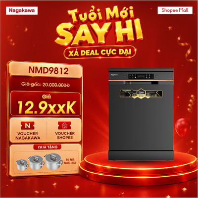 [Võ Hà Linh x Nagakawa] Máy rửa bát độc lập 16 bộ Nagakawa NMD9812