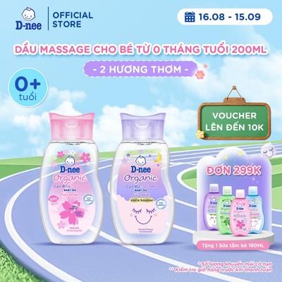 Dầu massage cho bé sơ sinh từ 0 tháng tuổi trở lên giúp da bé mịn màng 200ml - 2 Hương thơm
