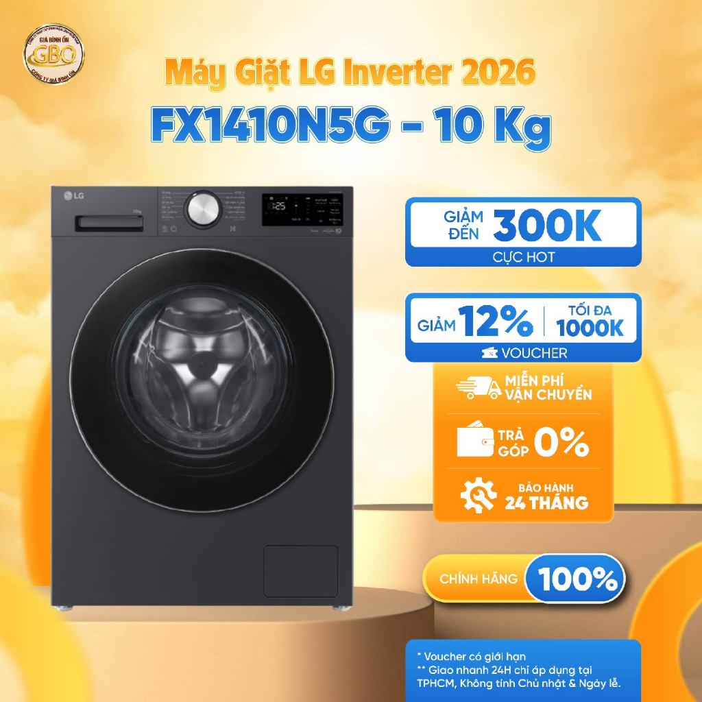 FX1410N5G - Máy Giặt LG Inverter 10 Kg 2026