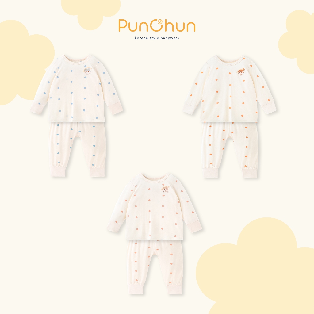[PUNCHUN 6M-5Y] Bộ quần áo dài cổ tròn Punchun Magic cho bé trai