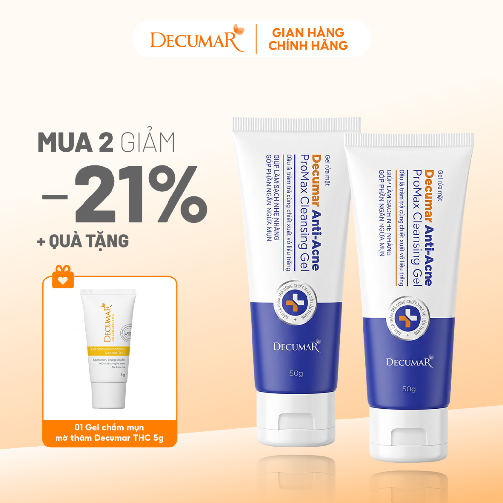 [VHL x Decumar] Combo 2 Gel rửa mặt Decumar ProMax 50g hỗ trợ ngừa mụn, kiềm dầu, làm sạch sâu -  2 
