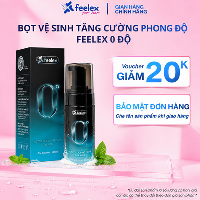 Bọt vệ sinh nam dùng trước quan hệ giúp giảm nhạy cảm Feelex 0 Độ tạo cảm giác mát lạnh sâu -100ml