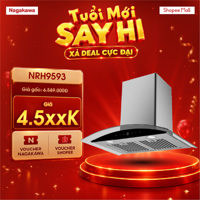 [Võ Hà Linh x Nagakawa] Máy hút mùi kính cong 70cm Nagakawa NRH9593