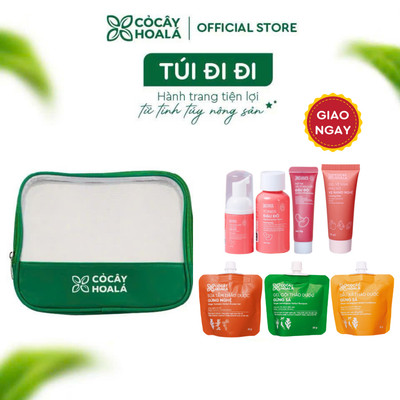 [HỎA TỐC] Túi Đi Đi Travel size tiện lợi nhỏ gọn đựng mỹ phẩm Cỏ Cây Hoa Lá