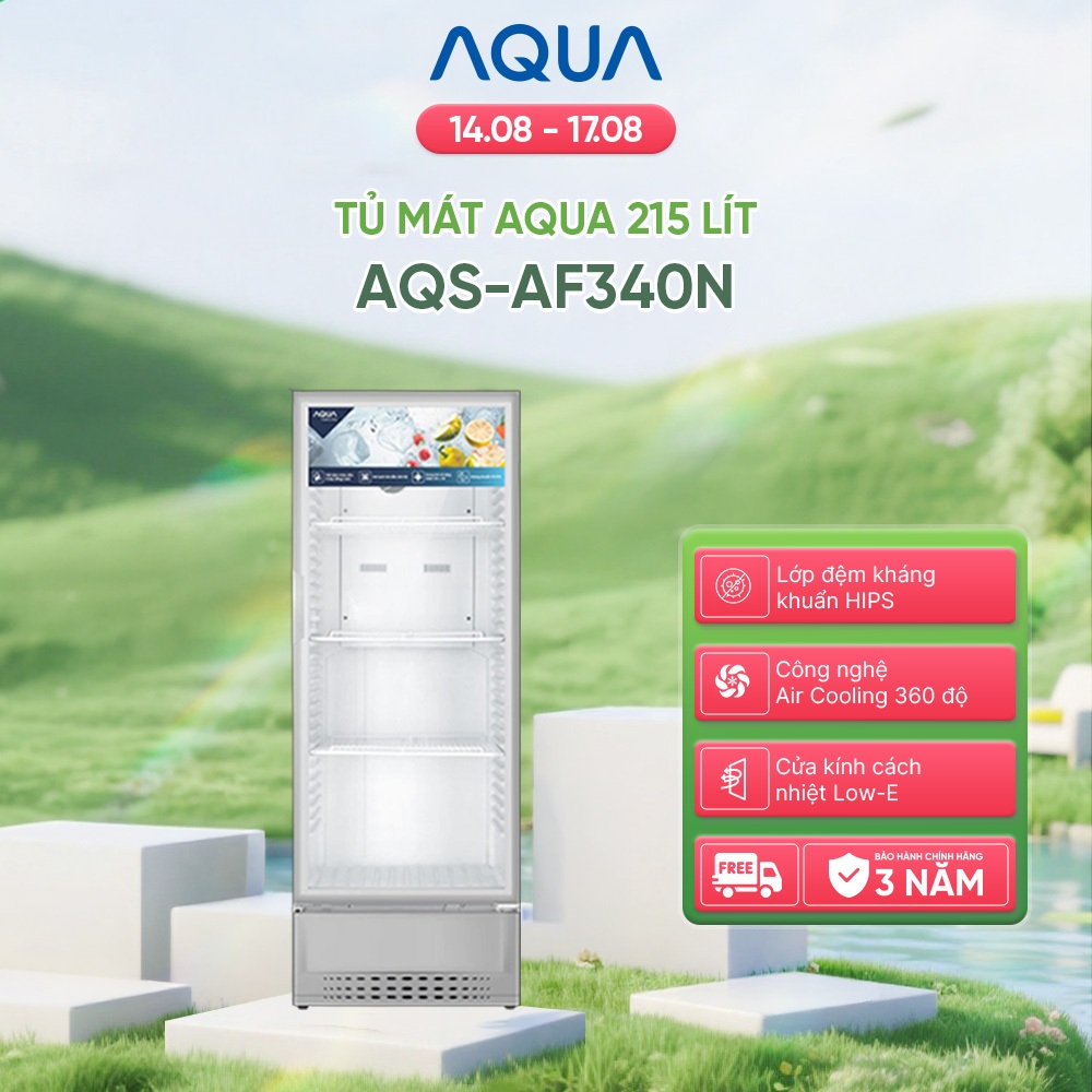 Tủ mát Aqua 215 Lít AQS-AF340N - Hàng chính hãng