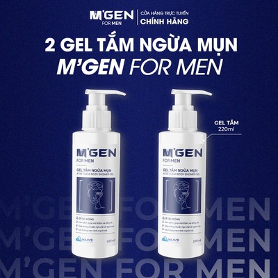 [MUA 2 TẶNG 1]Combo 2 gel tắm cho nam M'GEN giúp làm sạch, kháng khuẩn, ngừa mụn, dưỡng ẩm, mờ thâm và dưỡng sáng da 220