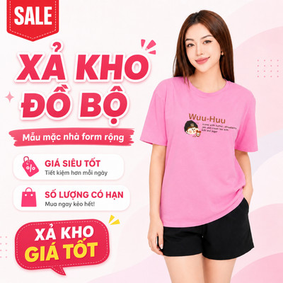 [XẢ KHO ĐỒ BỘ] -  Bộ quần áo thun nữ dáng rộng NB25 in nhiều hình chất liệu thun cotton size từ 41-65kg LOZA MÃ XB013