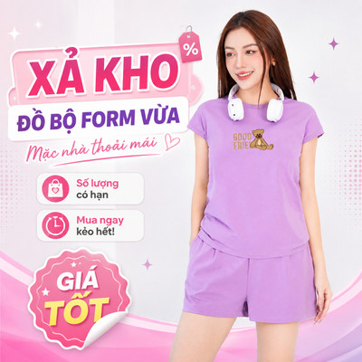 [XẢ KHO] Bộ quần áo thun nữ dáng vừa NB26 chất liệu cotton Loza-Mã: XB014