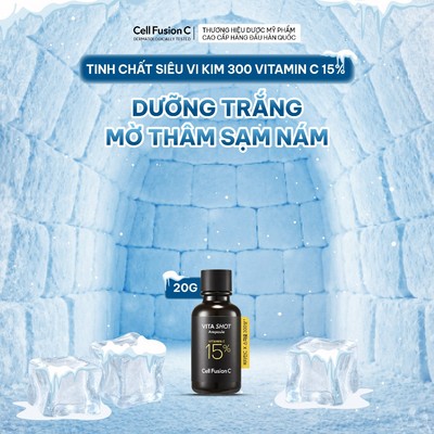 [30 NGÀY] Tinh Chất Vi Kim 300 Vitamin C 15% Dưỡng Trắng Mờ Thâm Sạm Cell Fusion C Toning C Vita Shot Ampoule 20g