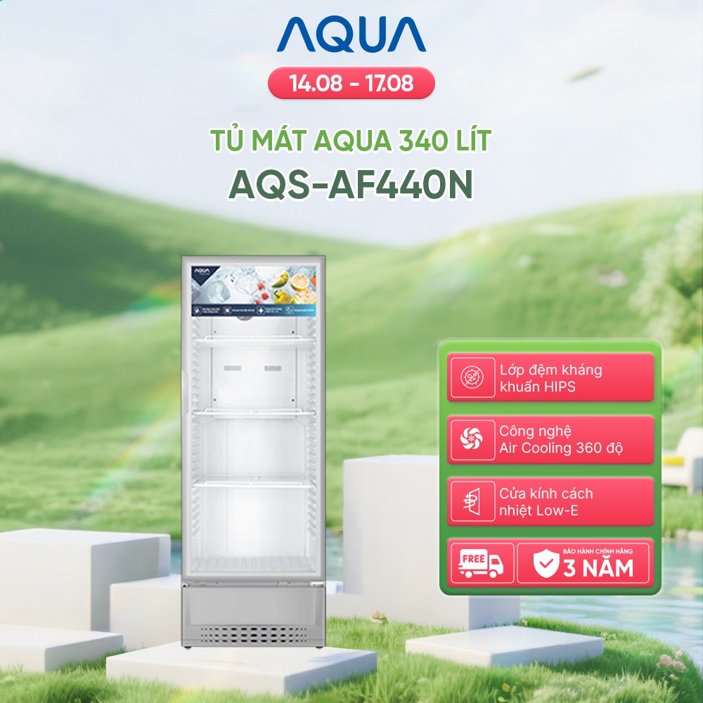 Tủ mát Aqua 320 Lít AQS-AF440N - Hàng chính hãng