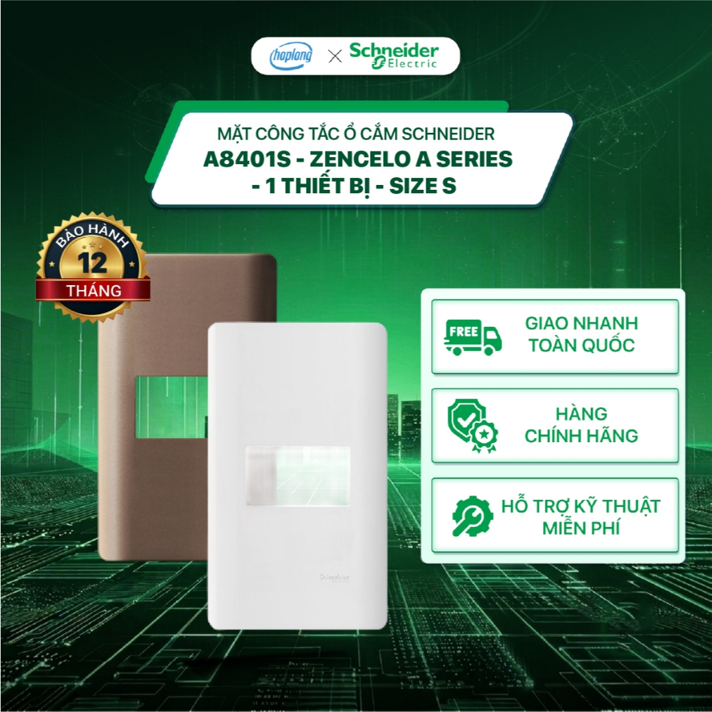 Mặt cho 1 thiết bị Schneider A8401S_WE_G19 - ZENcelo A Series - Size S - A8401S_SZ_G19 - Chính hãng