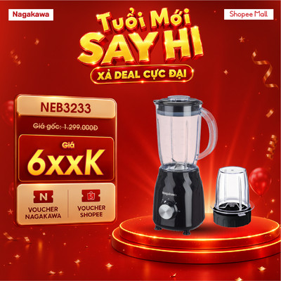 Máy xay sinh tố 2 cối Nagakawa NEB3233 1,2L