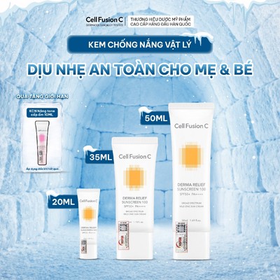 Kem Chống Nắng An Toàn Cho Mọi Loại Da Cell Fusion C Derma Relief Sunscreen 100 SPF50+ PA++++