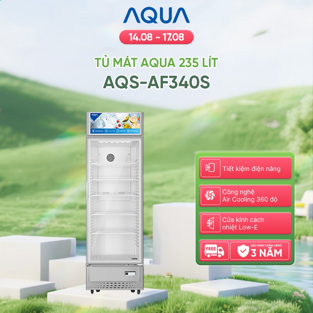 Tủ mát Aqua 235 Lít AQS-AF340S - Freeship toàn quốc