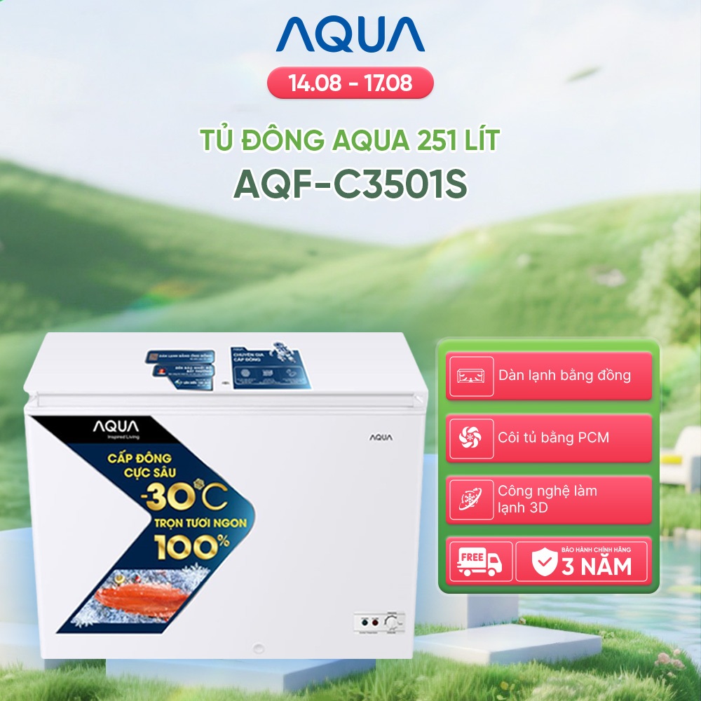 Tủ Đông Aqua 251 Lít AQF-C3501S - Freeship toàn quốc