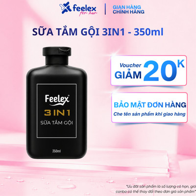 Sữa tắm gội hương nước hoa cao cấp Feelex 3 in 1 thanh lịch, đẳng cấp phái mạnh - chai 350ml