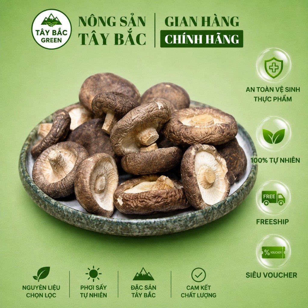 1KG NẤM ĐÔNG CÔ KHÔ | Nấm Hương Khô Tự Nhiên | Nấm Đông Cô Tây Bắc | Nấm Hương Rừng | Shop Gái Bản T