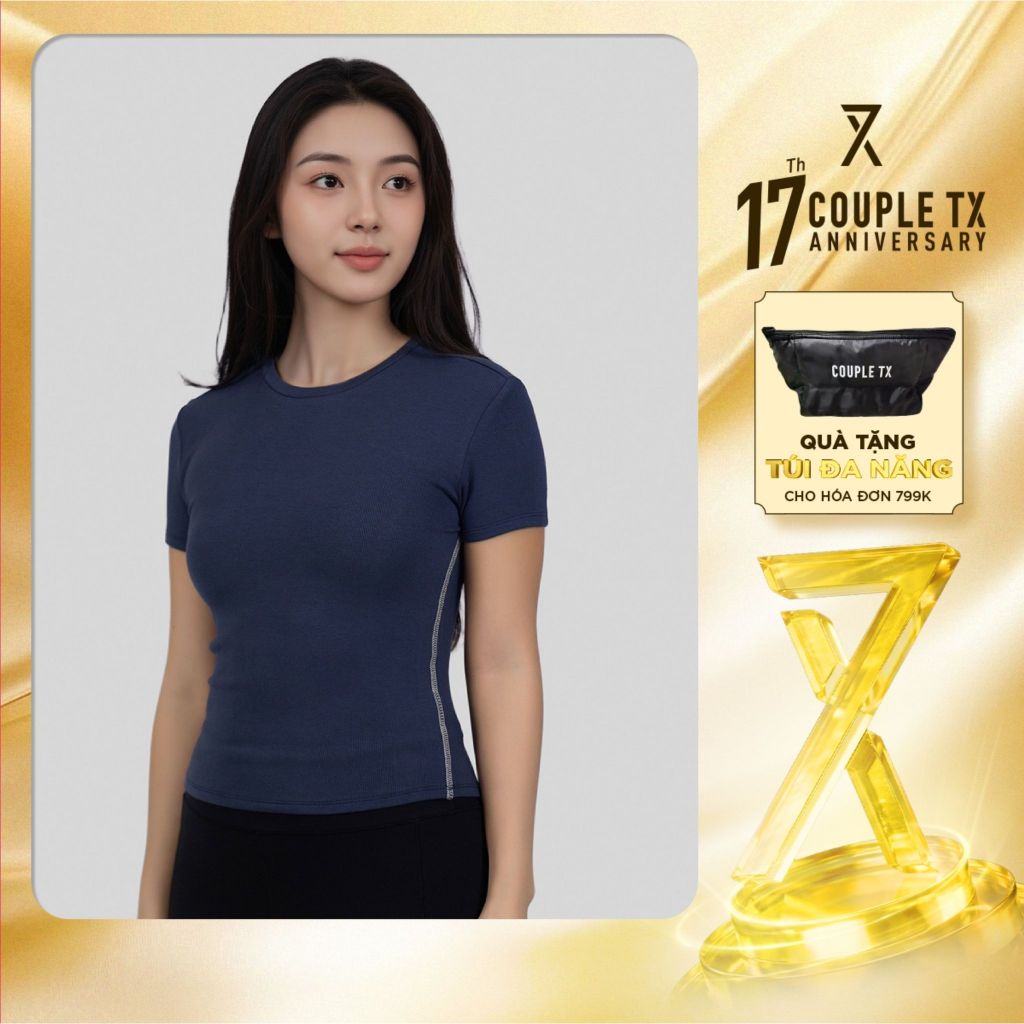 Áo Thun Nữ Couple TX Vải Mềm Co giãn Form Slim Boxy Typo Free WTS 2460