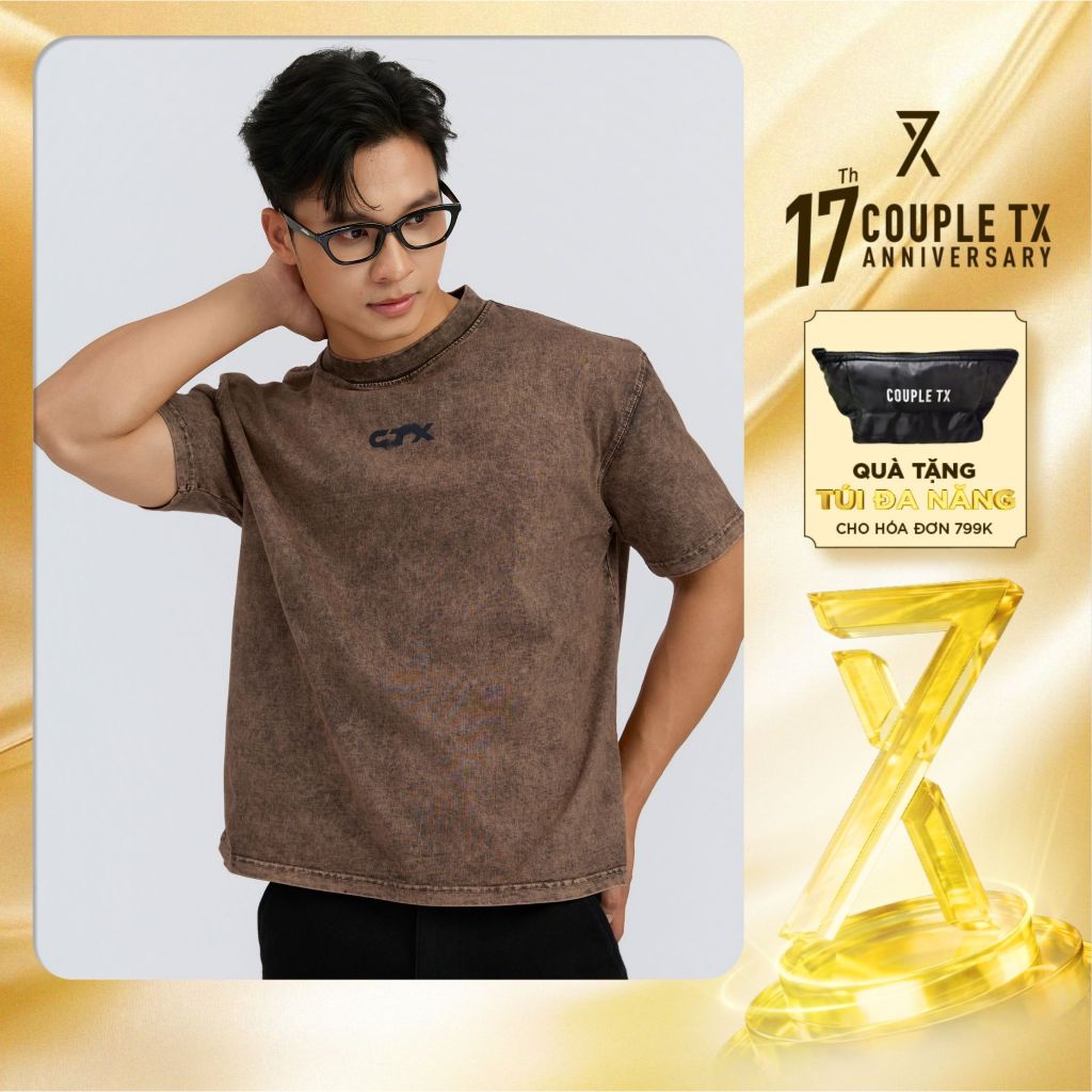 Áo Thun Nam Couple TX 100% Cotton Oxy Wash Acid Form Relax MTS 1531
