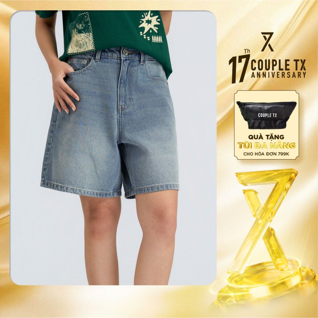 Quần Short Nữ Couple TX Jeans Bermuda Form Chữ A Tôn Dáng Năng Động WSR 2061