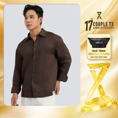 Áo Sơ Mi Nam Tay Dài Couple TX Vải Linen Cao Cấp SS26 Form Rộng MSH 1035
