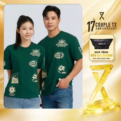 Áo Thun Gia Đình Couple TX Green EX Green Life Vải Sorona Sợi Bắp Thấm Hút Co Giãn SS26 Form Rộng TS 512