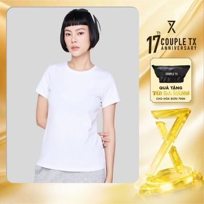 Áo Thun Nữ Couple TX Cổ Tròn Basic Vải Đốm Form Slim Ôm WTS 2375