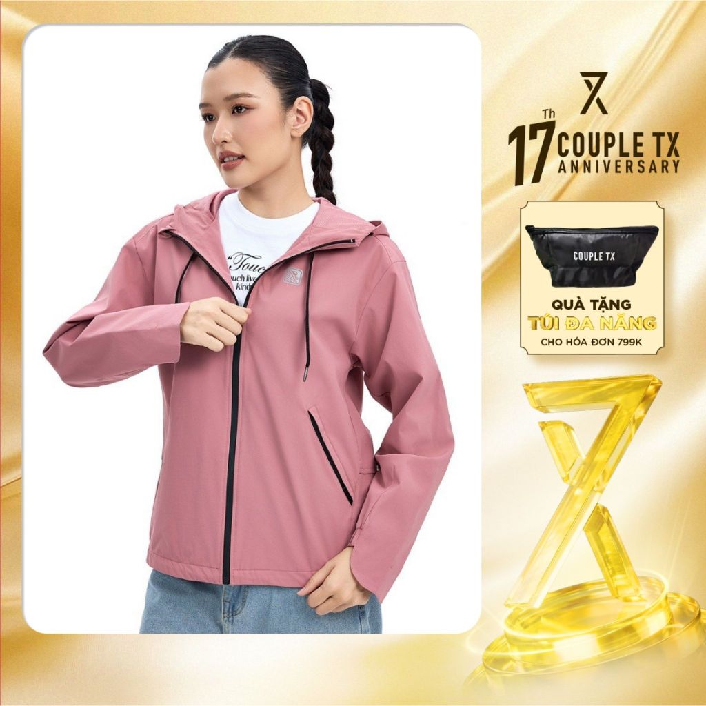 Áo Khoác Dù Nữ Couple TX Công Nghệ Trượt Nước Chống Thấm Cản Gió Signal Logo Form Relax WOP 2087