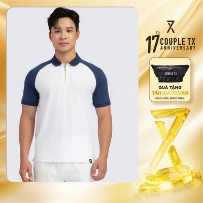 Áo Polo Nam Couple TX Tay Phối Màu Raglan Khóa Zip SS26 Trẻ Trung Năng Động Form Vừa MPO 1089
