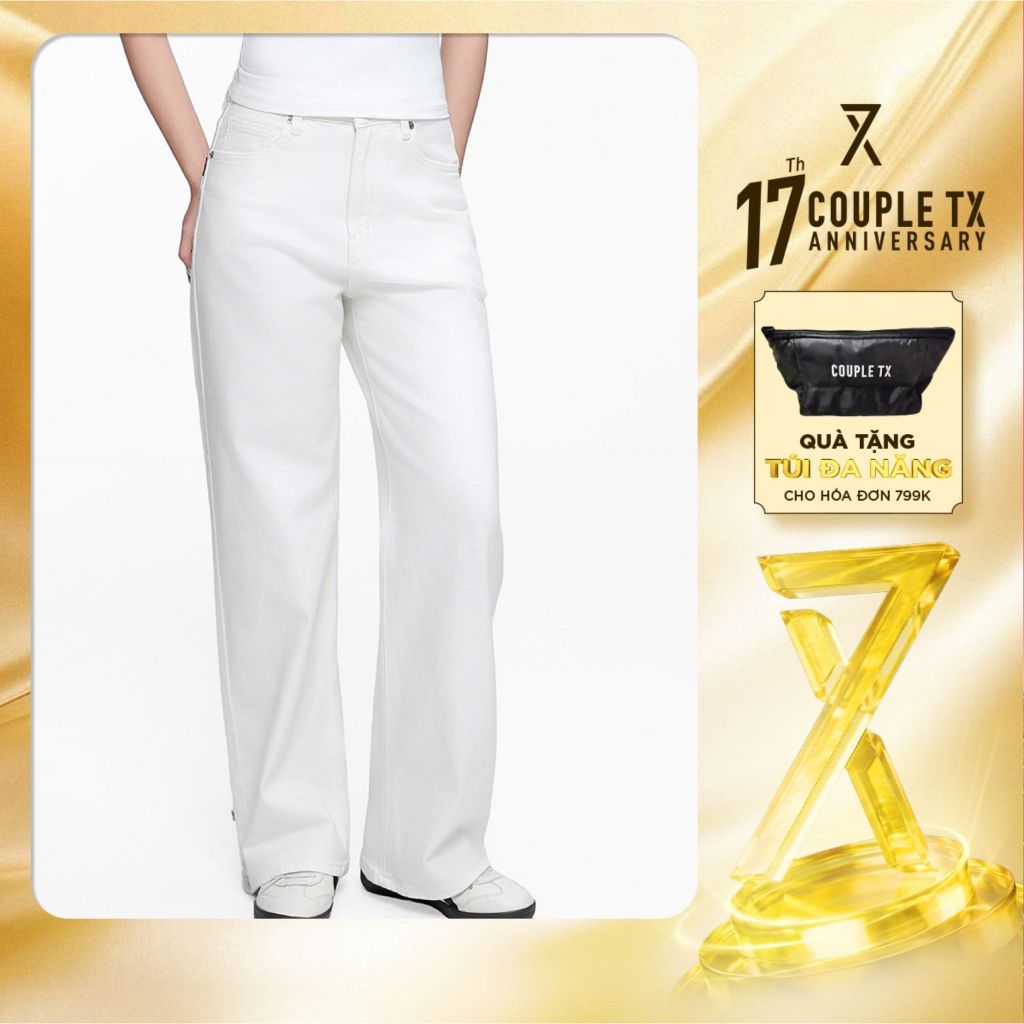 Quần Jean Ống Rộng Nữ Couple TX Cullotte WJE 2034