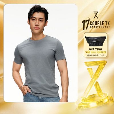 [MUA 2 ÁO 318K] Áo Thun Nam Couple TX Cổ Tròn Basic Thun Cotton Thoáng Mát Form Slim Vừa Người MTS 1448