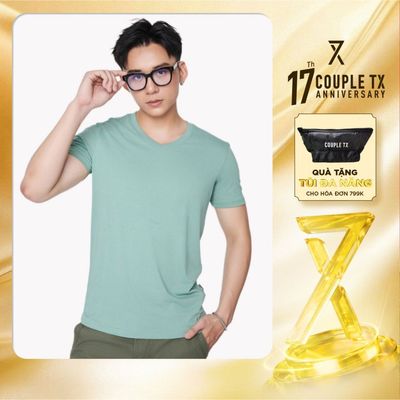 [MUA 2 ÁO 318K] Áo Thun Nam Basic Couple TX Cổ Tim Slim Fit MTS 1326